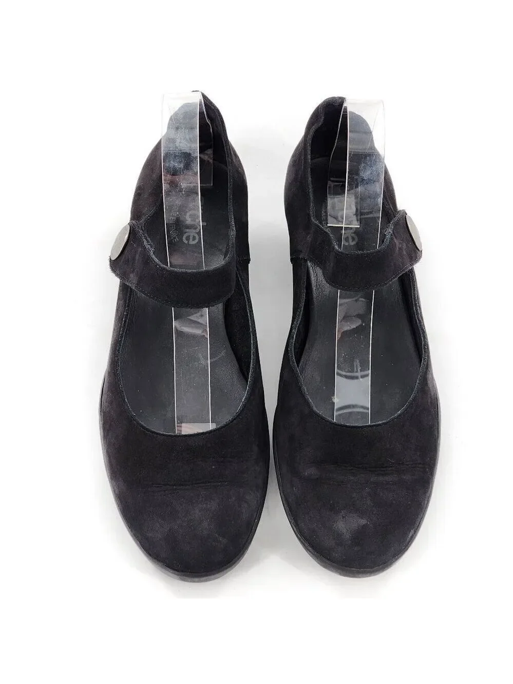 ARCHE Black Leather Mary Jane Pump‎ Heels